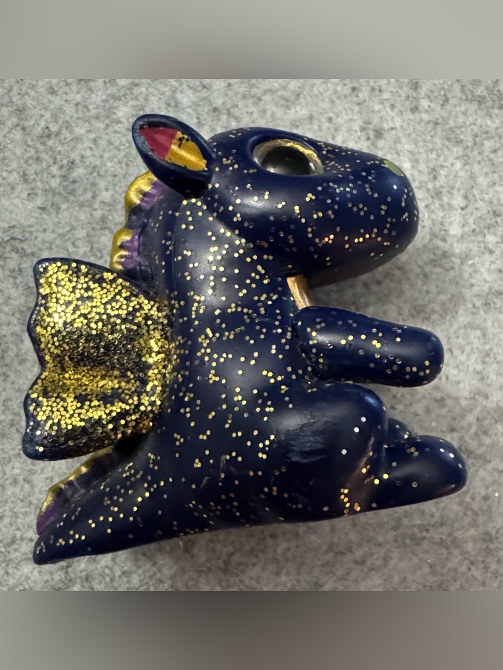 Ty Mini Boos Series 3 Chaser Dragon Saffire Rare Blue Gold Glitter Figurine